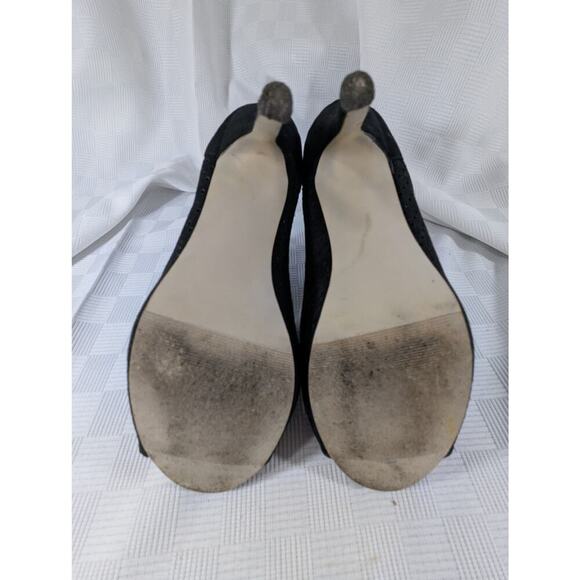 MADDEN GIRL! BLACK VEGAN SUEDE LEATHER PERFORATED DETAIL STILETTO HEELS! SZ 7.5M - Picture 9 of 10